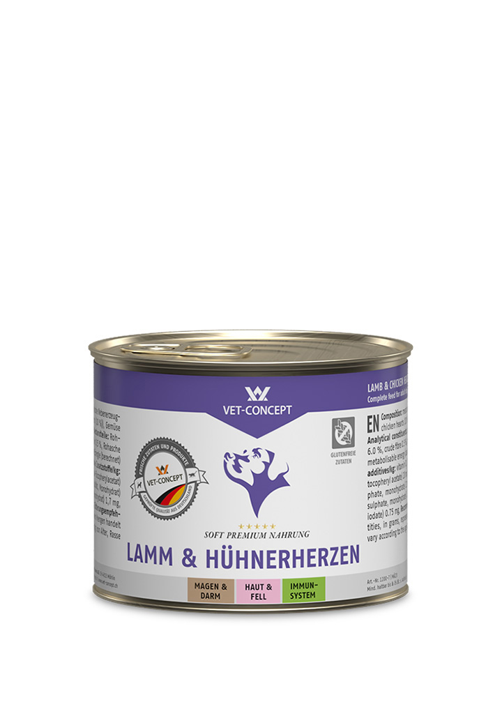 Dog menu - Lamb with chicken hearts